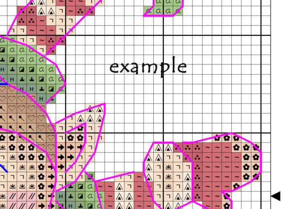 пример схемы цветные блоки с символами